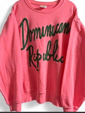 Pink 'Dominican Republic' Graphic Crewneck Sweatshirt